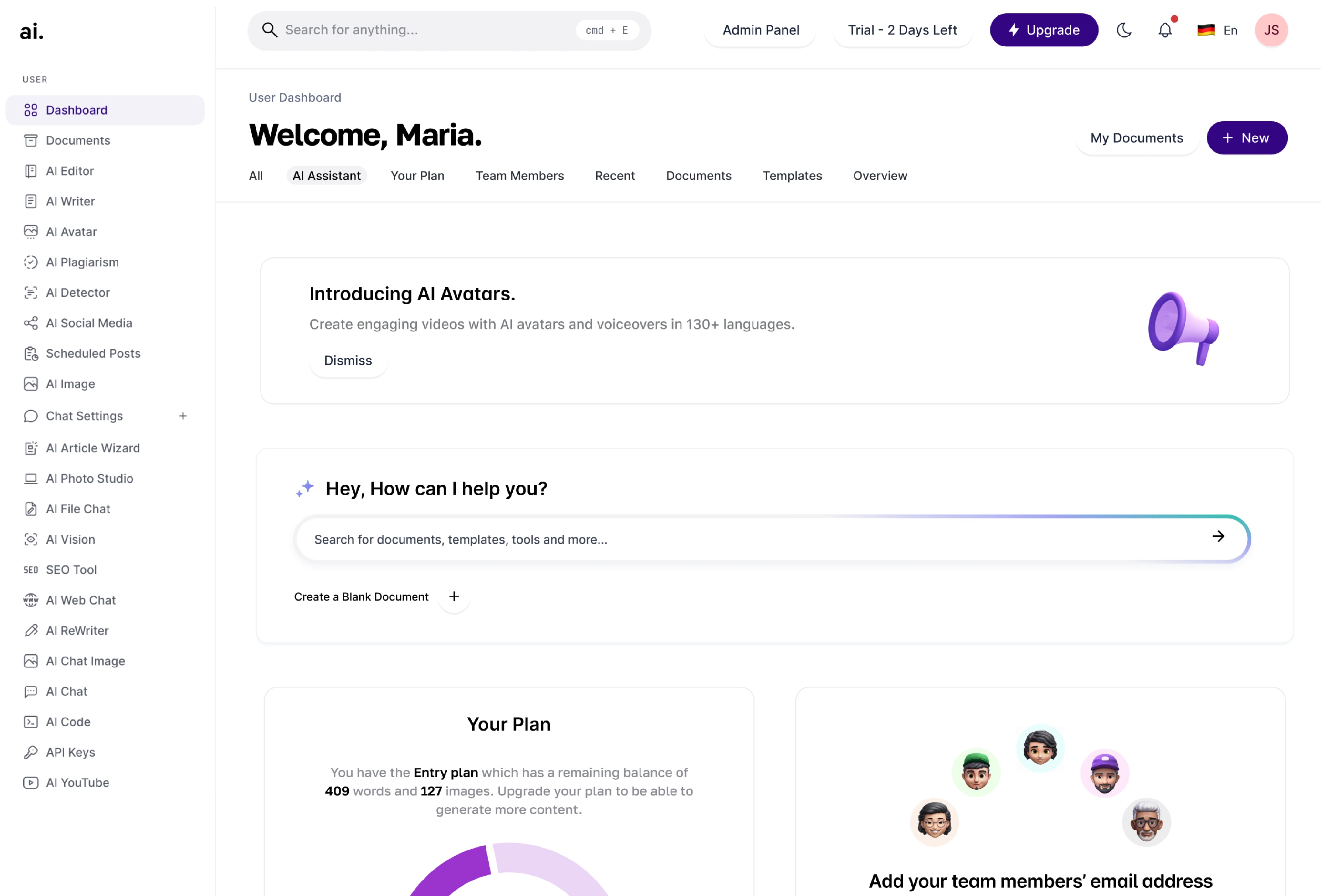 Image of OktoPlus dashboard